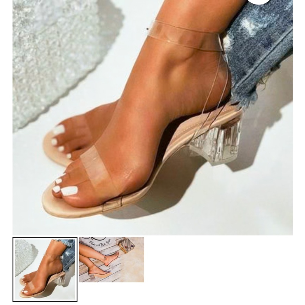 Cape Robbin Clear Strap Sandals with Transparent Heel